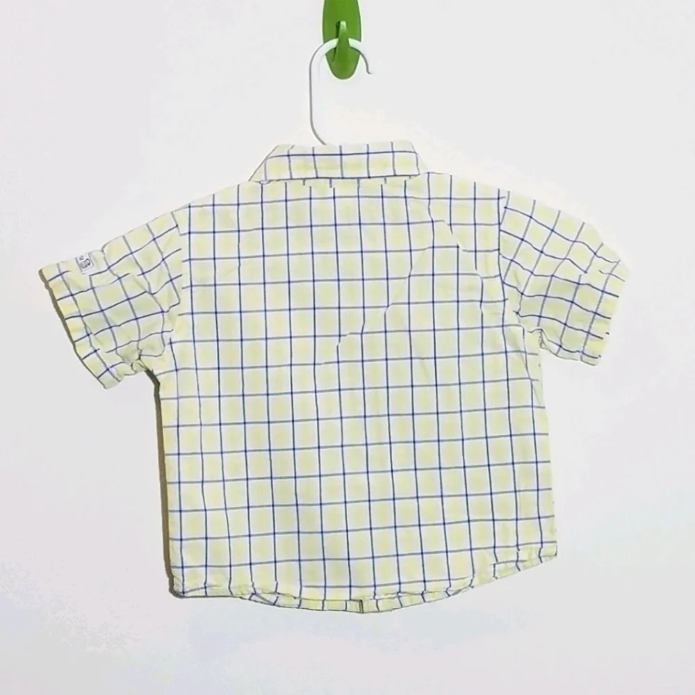 Old Navy Button Down Plaid Polo Shirt 12-18m